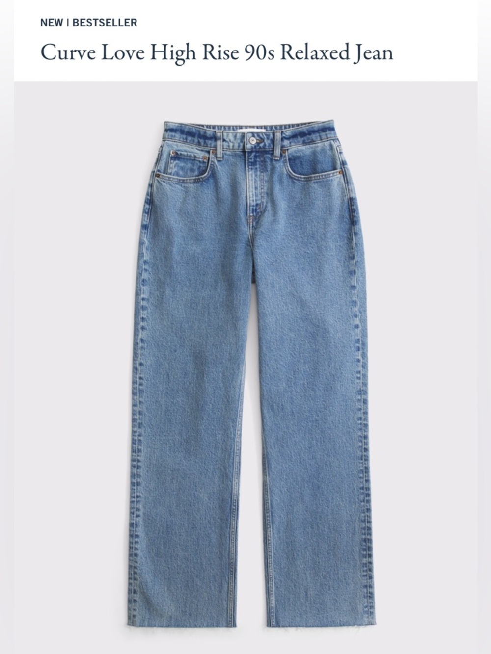 Abercrombie & Fitch Curve Love High Rise 90’s Relaxed Jeans - Medium // 28 LONG - Picture 8 of 14